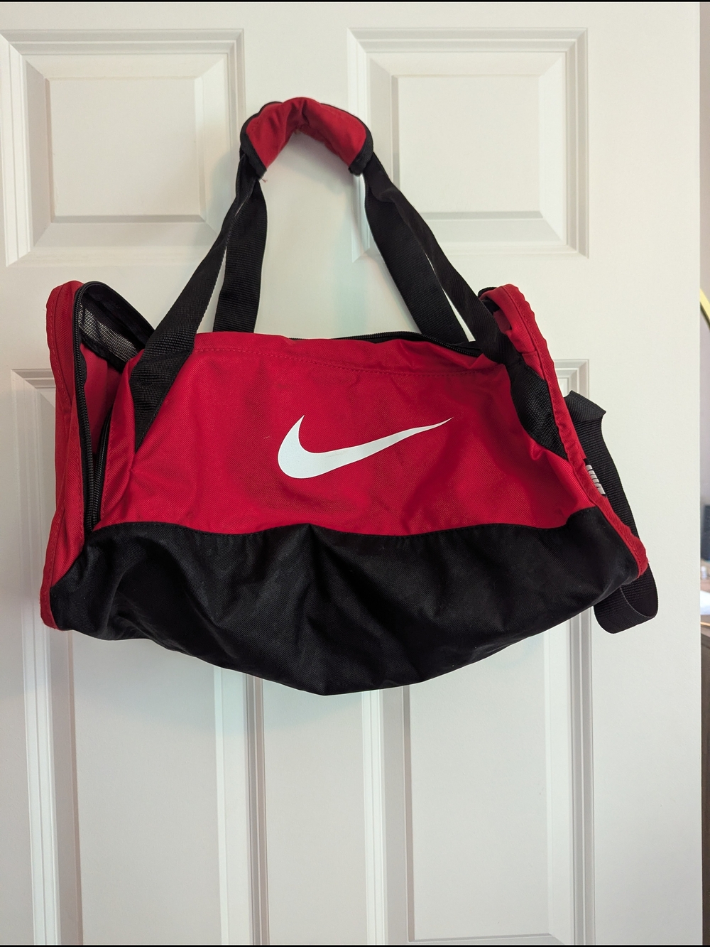 Nike Red and Black Duffle Bag - Men's Sports Carryall